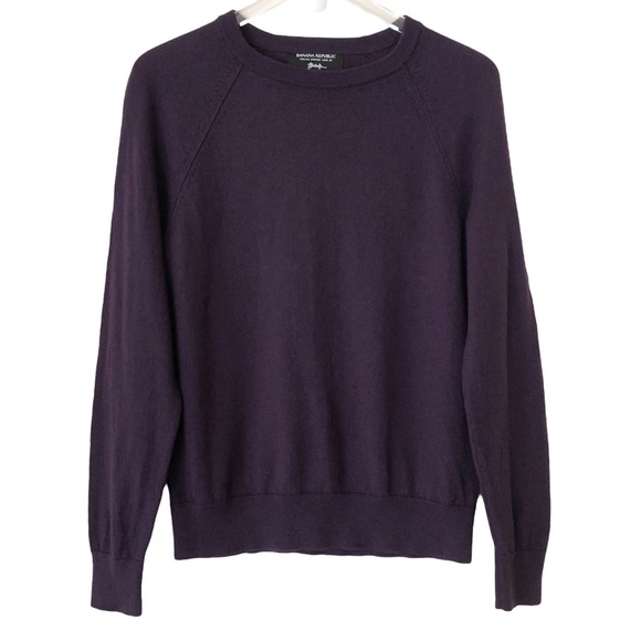 Banana Republic Sweaters - Banana Republic | Italian Merino Wool Crew Neck Long Sleeve Purple Sweater